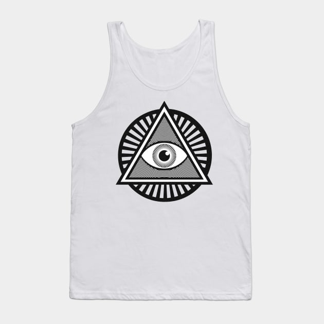 All-Seeing Illuminati Eye Symbol Tank Top by DankFutura